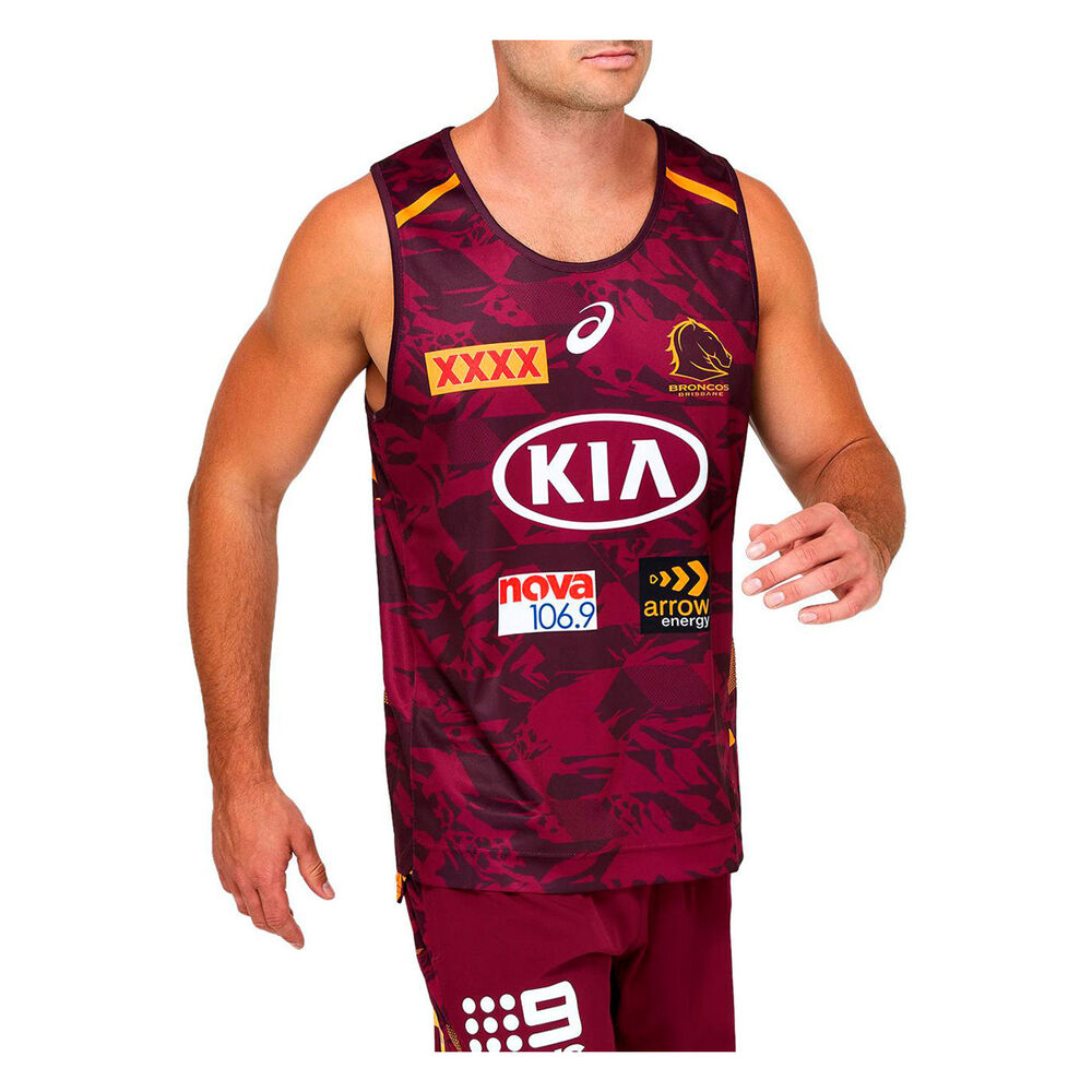 Brisbane Broncos 2021 Mens Training Singlet - Image 2