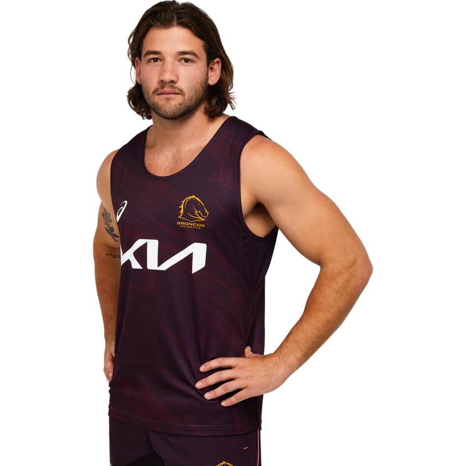 Brisbane Broncos 2023 Mens Training Singlet - Image 2