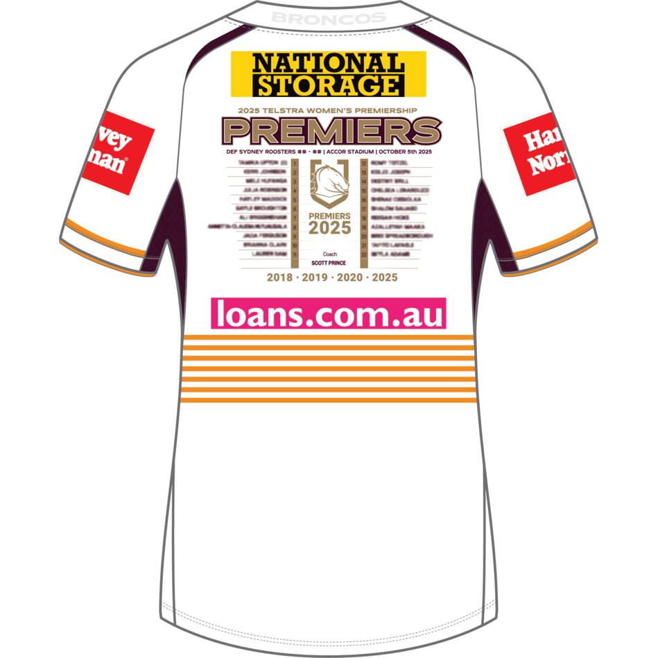 Brisbane Broncos 2025 Men's NRLW Premiers Jersey