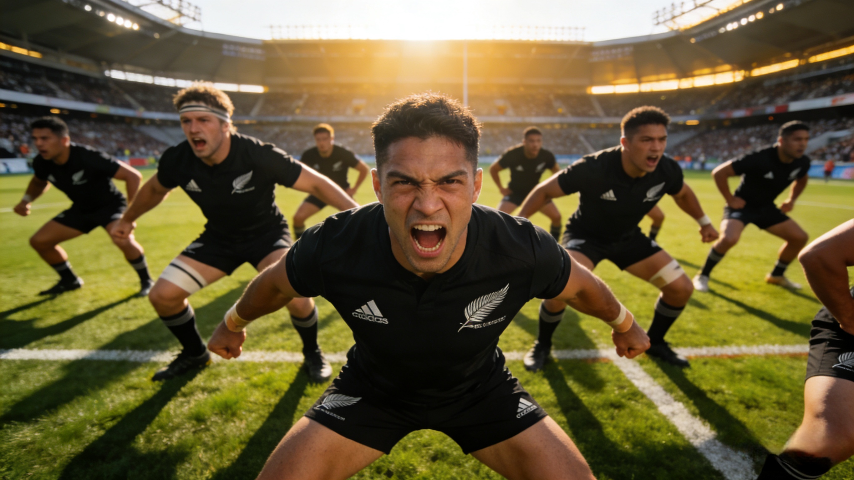 The All Blacks Haka: More Than a Ritual, A Cultural Legacy 3 The All Blacks rugby team performing the Haka