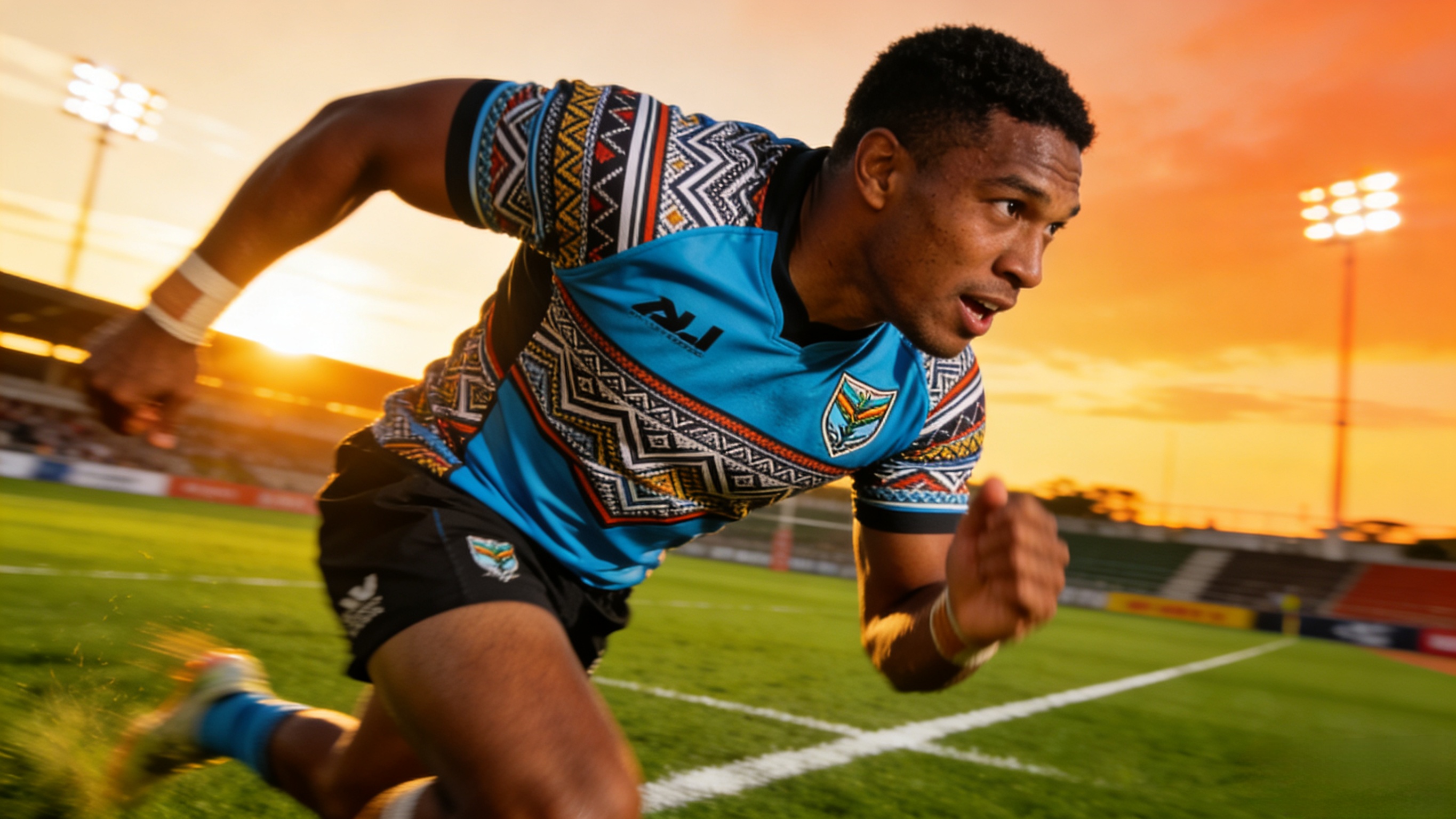 Fiji Rugby: The Growing Legacy of the Pacific Powerhouse 3 Fiji rugby player in national team jersey on the field
