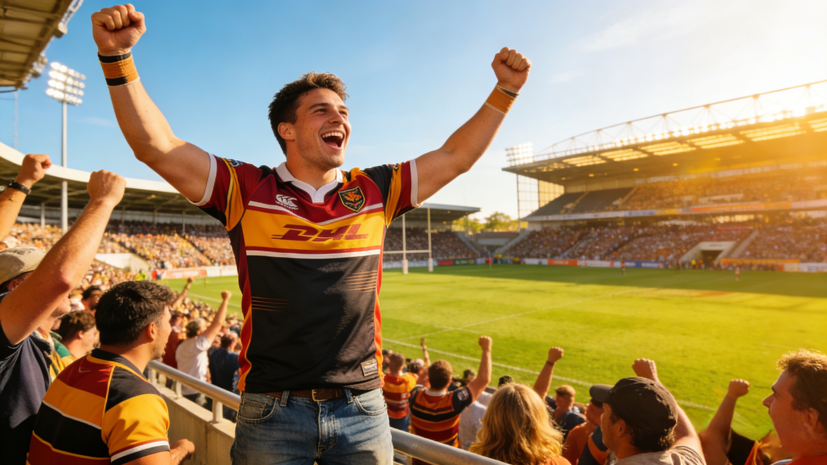 Match-Day Outfit: Styling Your Team Colors for Every Season 9 A fan wearing a match-day outfit at a stadium