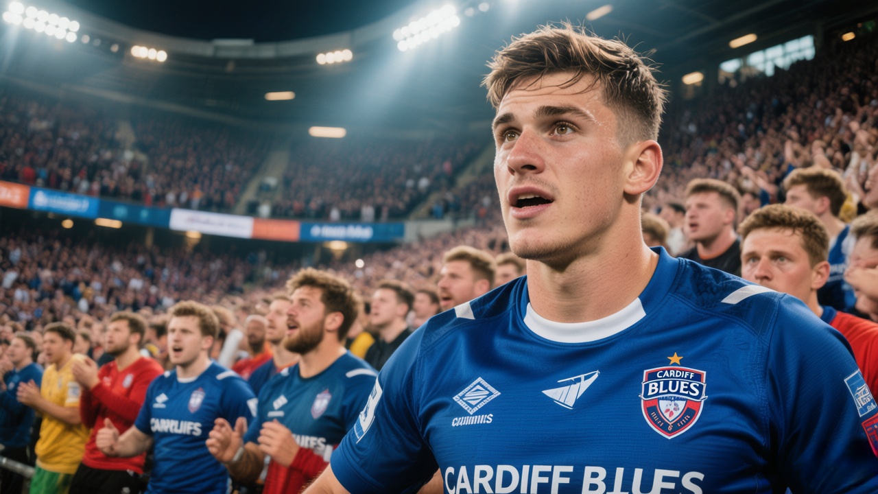 Cardiff Blues Jersey: The Pride of Welsh Rugby 4 Fan wearing a Cardiff Blues jersey at a match