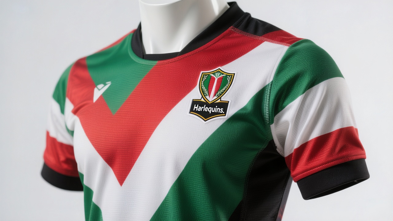 United Kingdom Rugby Jersey: The Pride of Premiership Kits 3 Harlequin rugby jersey high-quality product shot