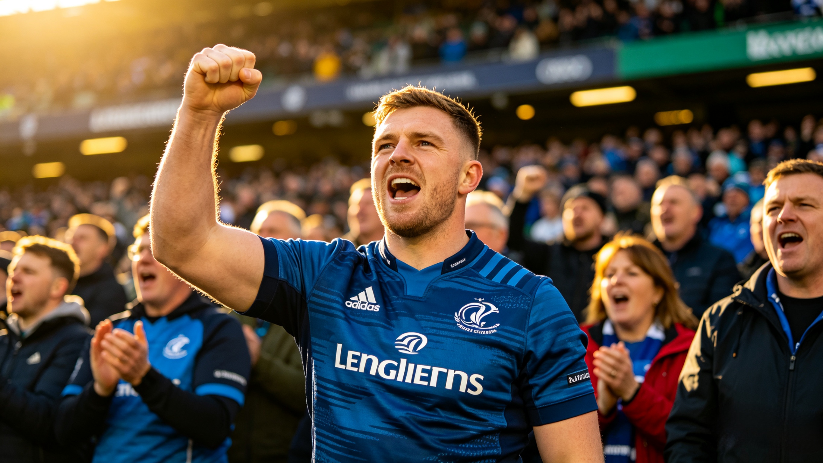 Leinster Rugby Jersey: The Pride of Irish Rugby 4 Fan wearing a Leinster Rugby jersey at a match