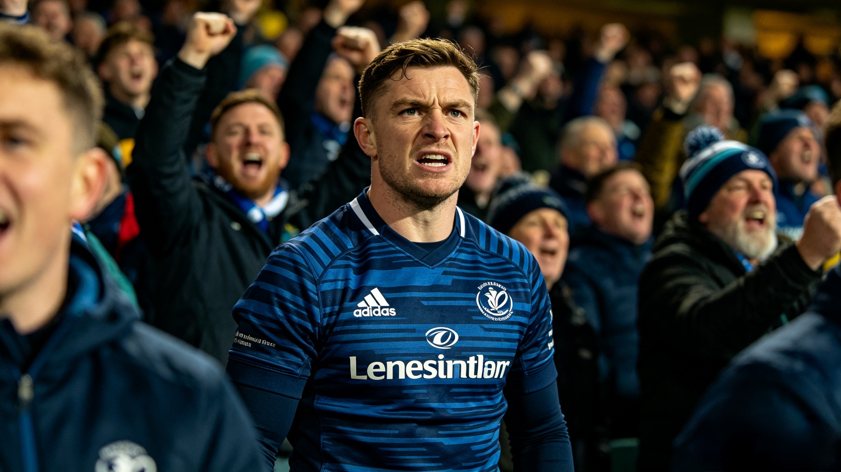Leinster Rugby Jersey: The Pride of Irish Rugby 4 Fan wearing a Leinster Rugby jersey at a match