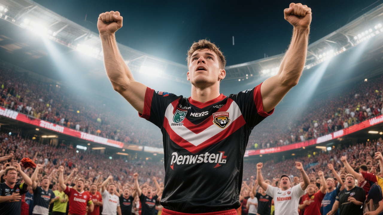 Penrith Panthers Jersey 2026: The Must-Have NRL Collector's Kit 4 Fan wearing a Penrith Panthers jersey at an NRL match