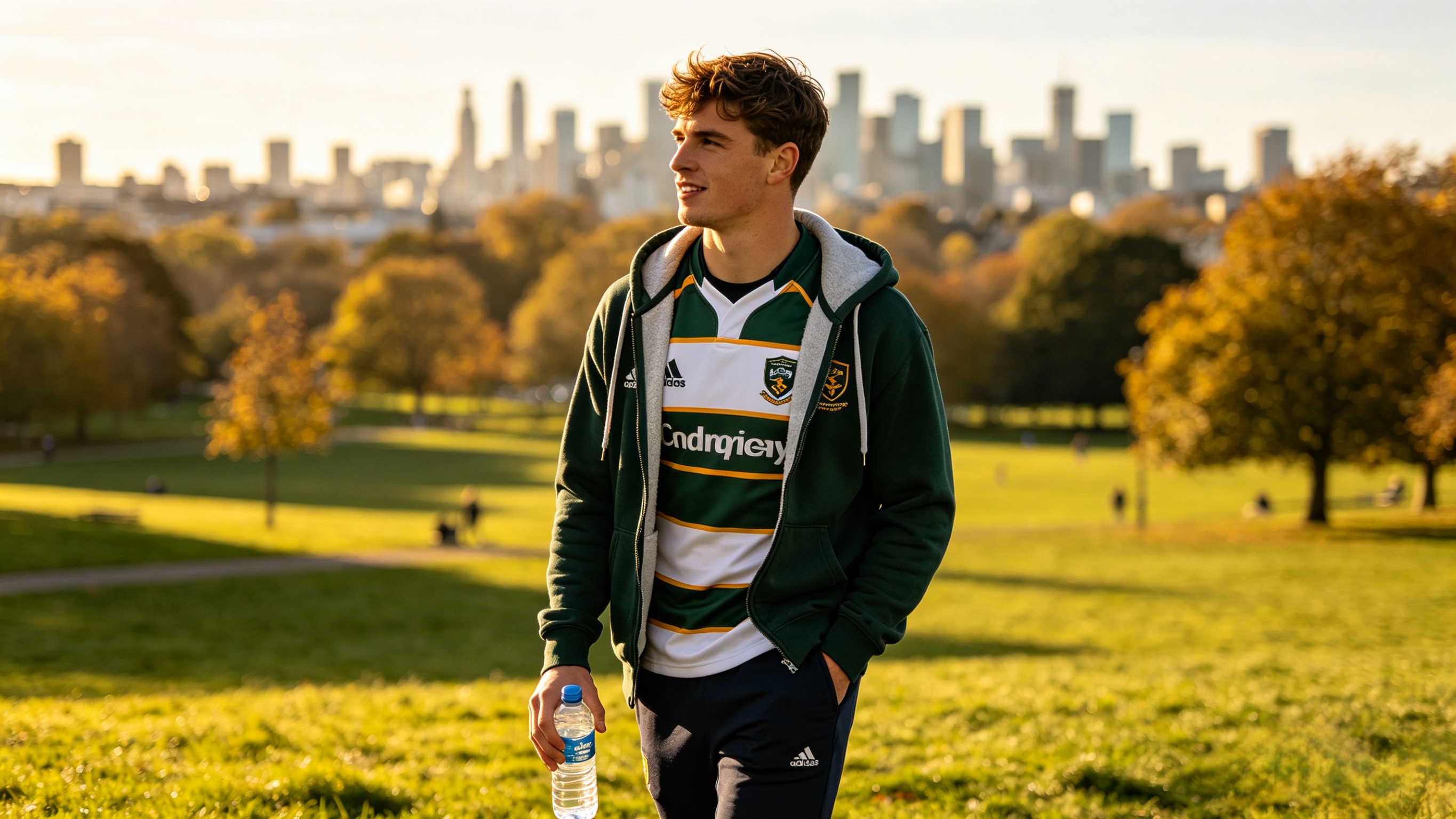 Rugby Training Gear: Performance Apparel for Serious Fans 4 Person layering a team hoodie with rugby training gear