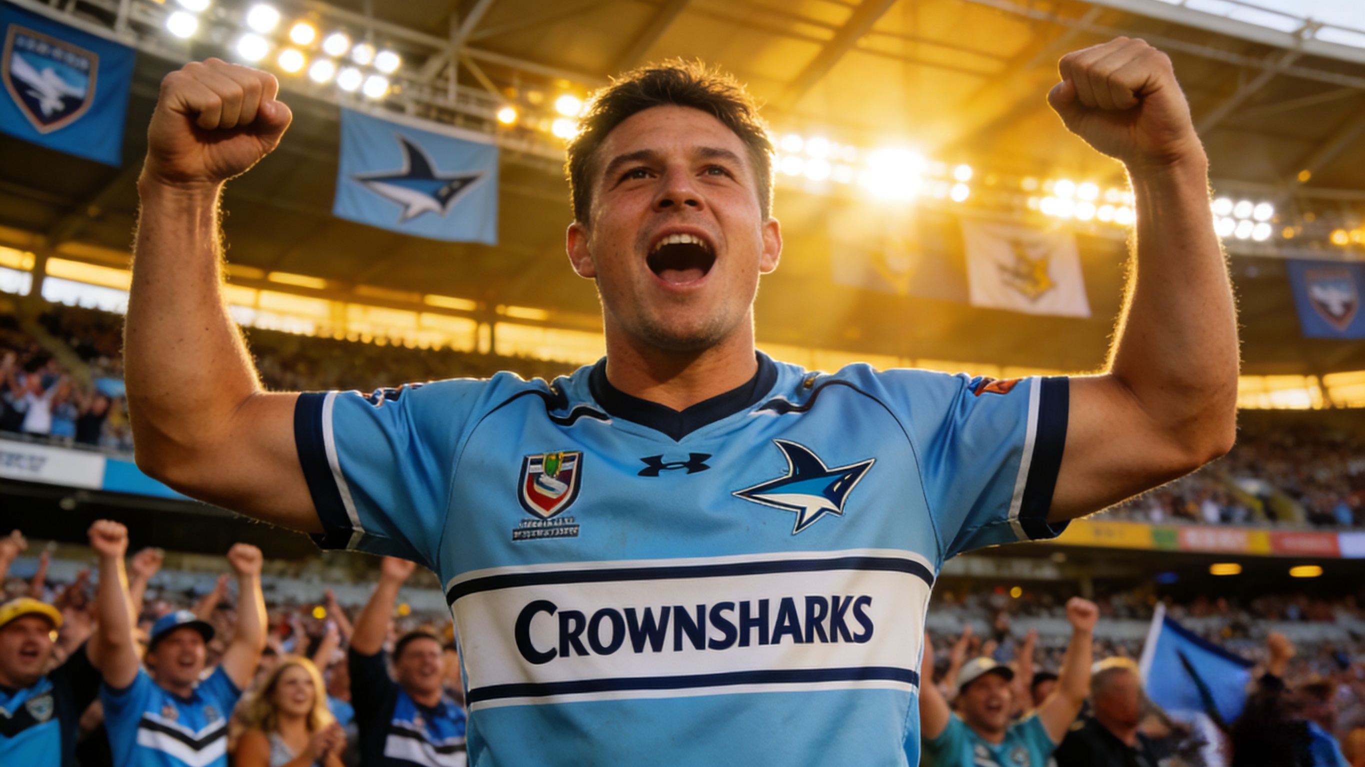 Cronulla Sharks Jersey 2026: The Must-Have NRL Collector's Kit 6 Fan wearing a Cronulla Sharks jersey at an NRL match
