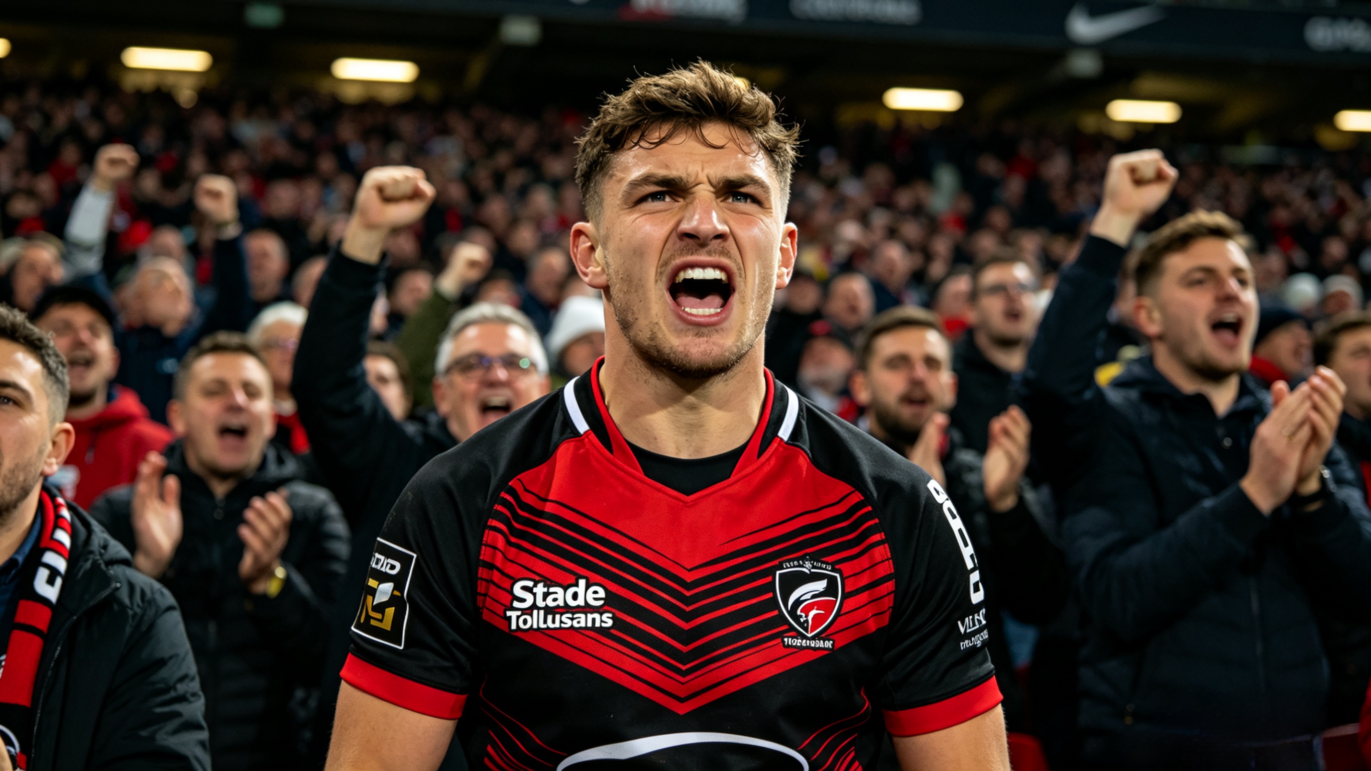 Stade Toulousain Jersey: The Pride of French Rugby 4 Fan wearing a Stade Toulousain jersey at a match