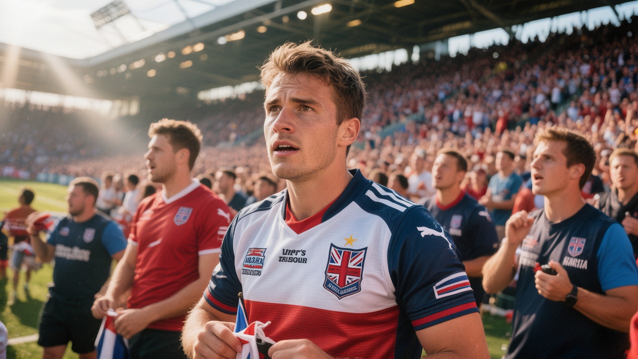 United Kingdom Rugby Jersey: The Pride of Premiership Kits 4 Fan wearing a Premiership rugby jersey at a match