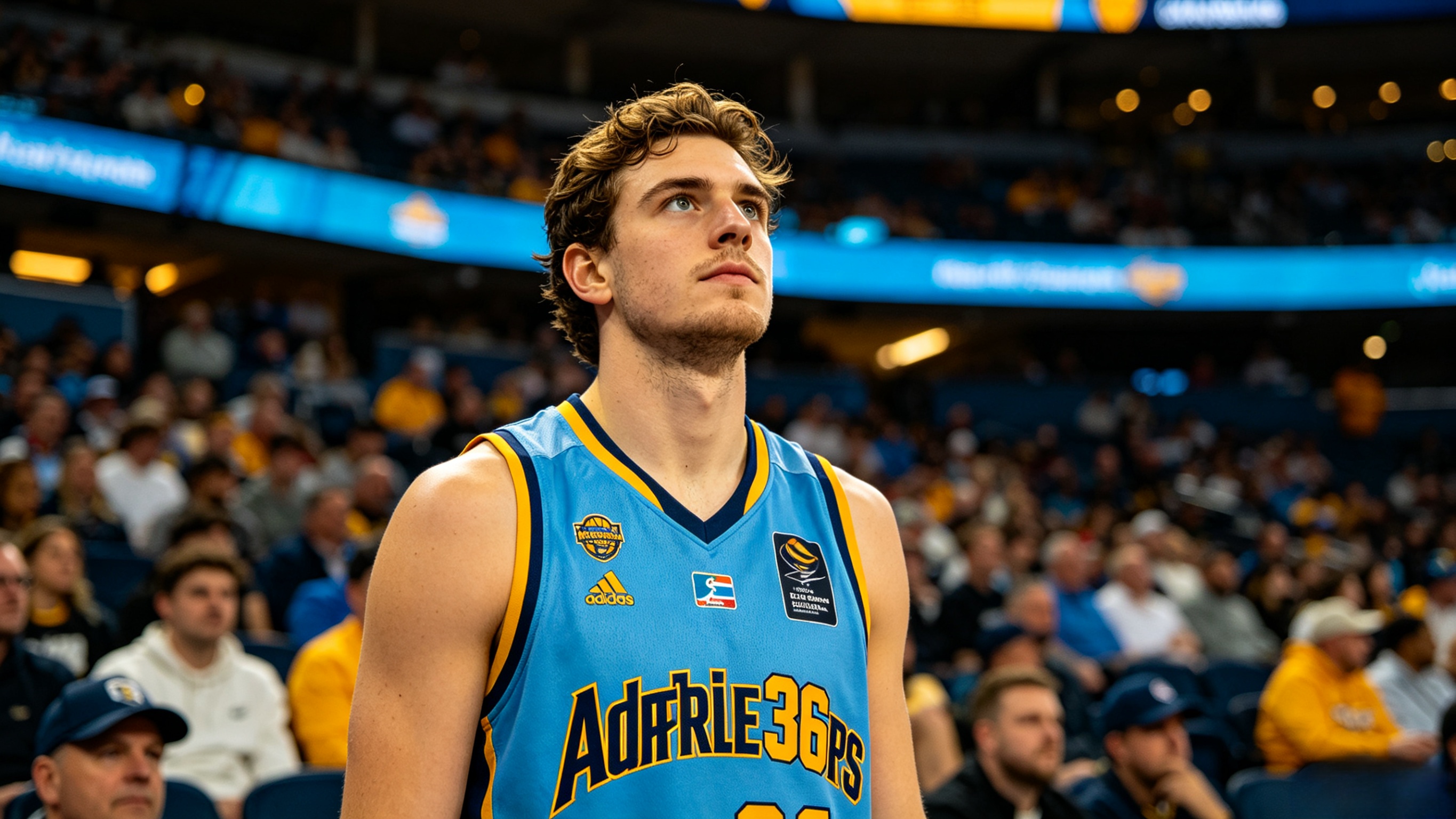 Fan wearing an Adelaide 36ers jersey at a match