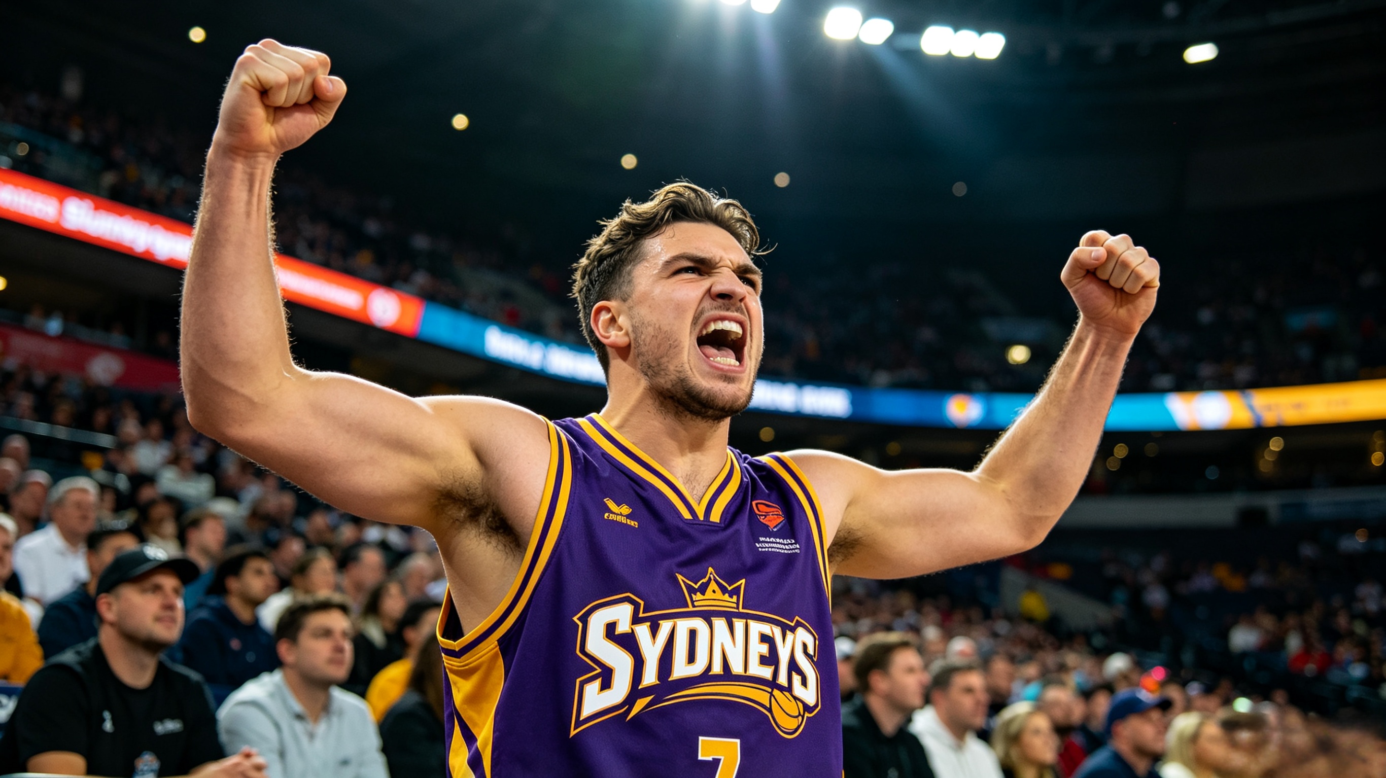Fan wearing a Sydney Kings jersey at a match