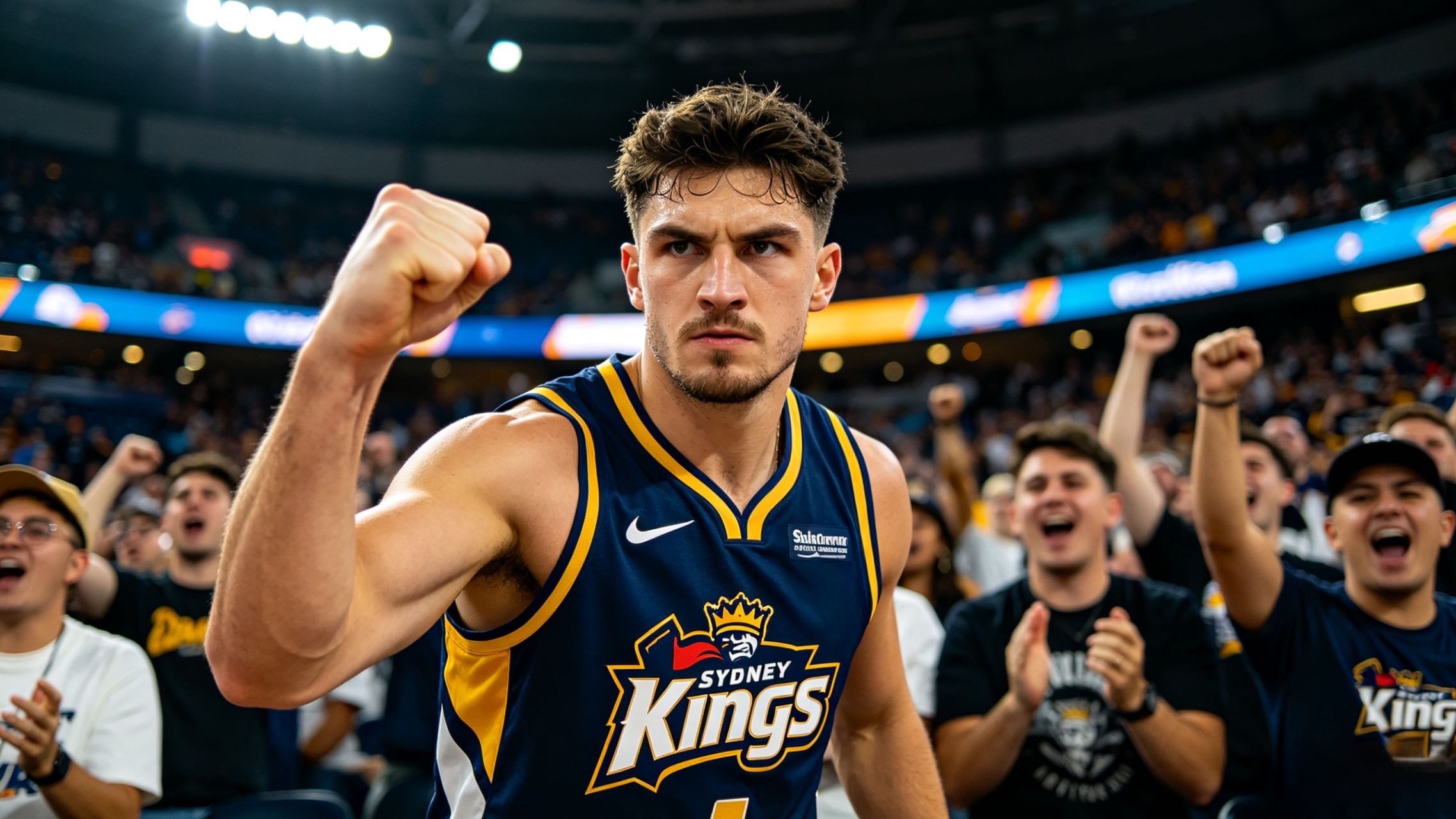 Fan wearing a Sydney Kings jersey at a match